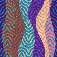 Keuken achterwand Etnische stijl patronen Ethnic boho seamless pattern based on ikat style. Patchwork pattern. Tribal art print. Vector image.  © kastanka