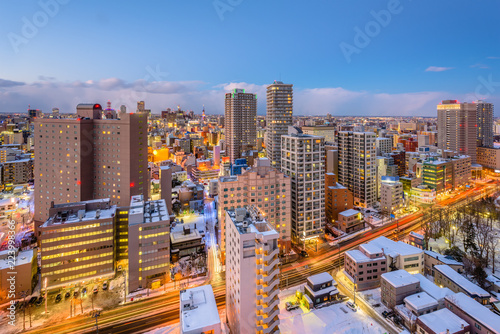 Sapporo, Hokkaido, Japan City Skyline