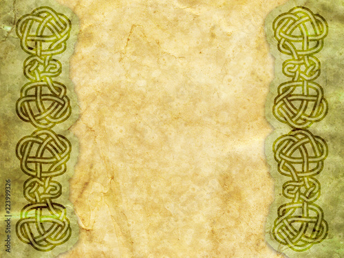 Old paper with celtic pattern