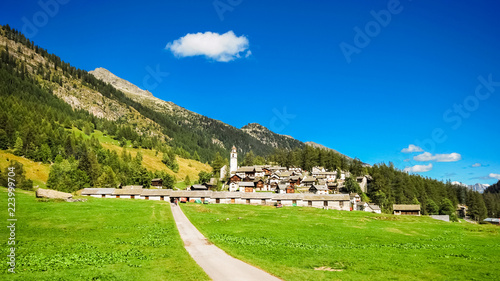 A view on the small village of Bosco Gurin located in the Val Maggia in Ticino, Switzerland. photo