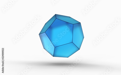 3d illustration of dodecahedron isolated on white photo