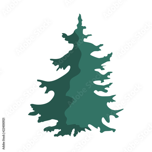 Hand drawn Christmas tree isolated on a white background