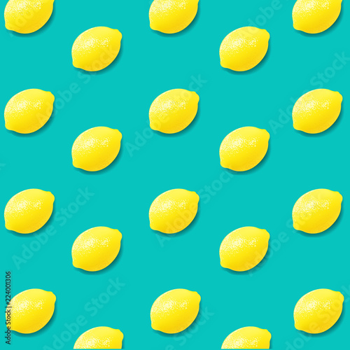 Lemon With Mint Background