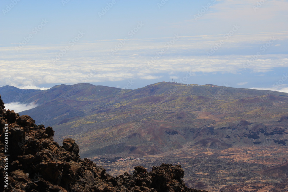 Fototapeta premium The view from volcano with Teide National park of Tenerife, Canary Islands, Spain
