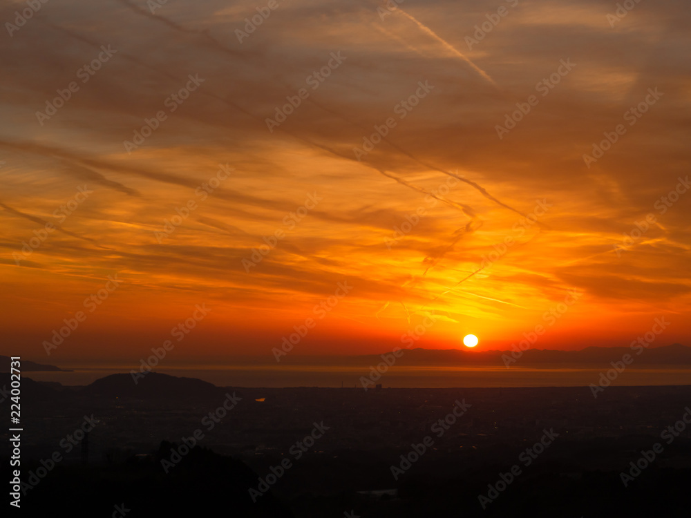 Sunset over the Sea