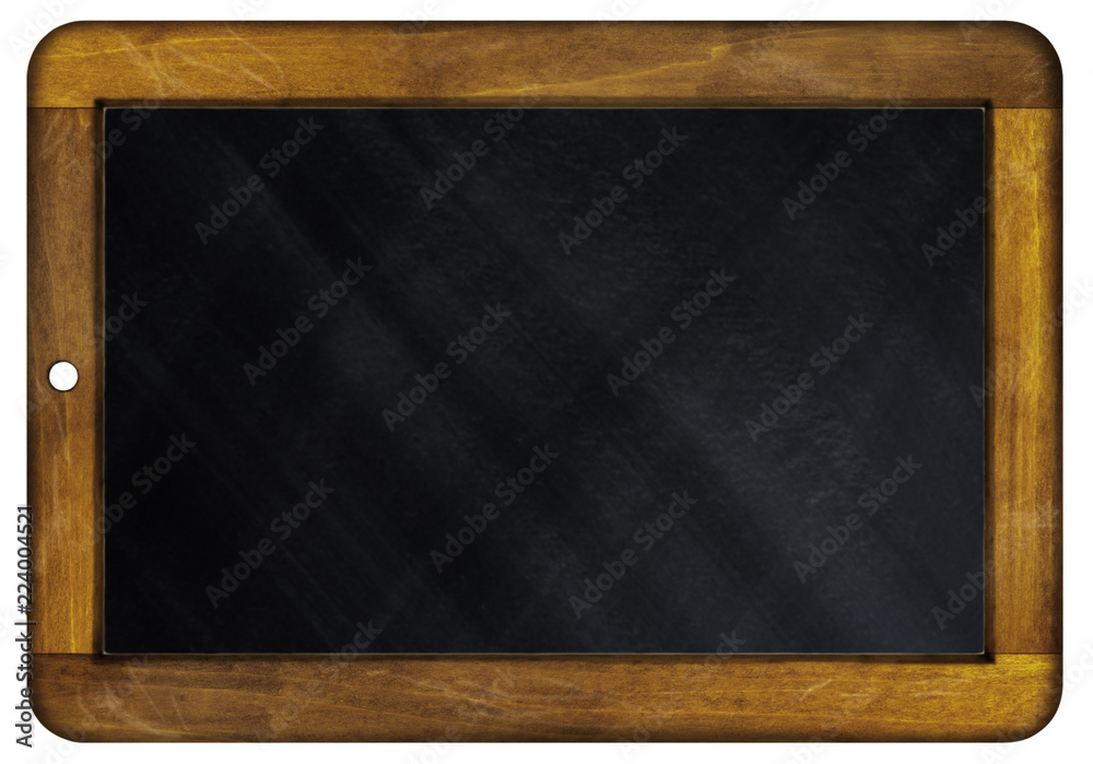 Schiefertafel mit verschmierter Kreide Schiefertafel mit verschmierter Kreide