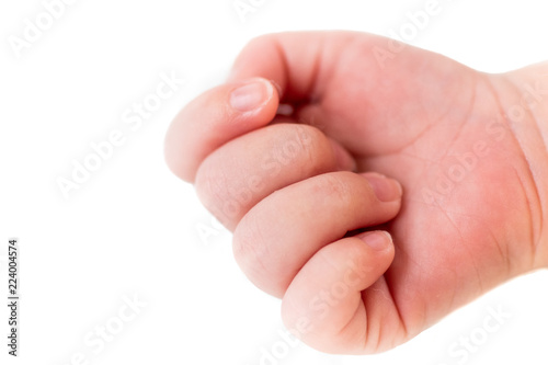 An isolated photo of a baby's hand