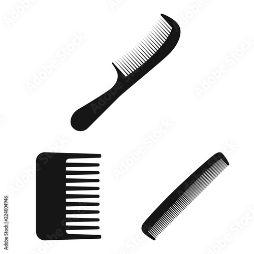 Vector illustration of brush and hair symbol. Collection of brush and hairbrush stock symbol for web.