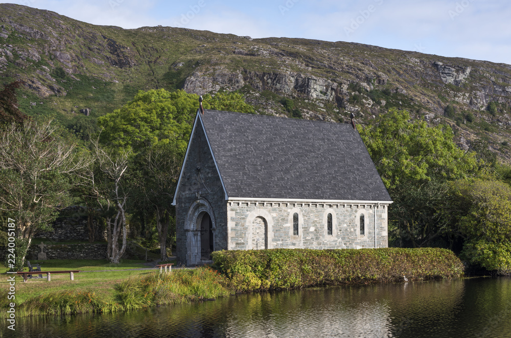 St Finbarr's Oratory at Gougane Barra - a litte irish church, Macroom, County  Cork, Ireland