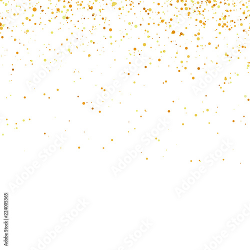 Yellow Confetti Isolated. Abstract Gold Parts.
