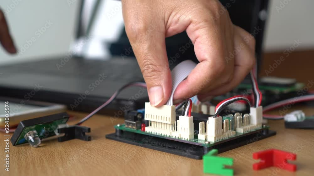 STEM Education for Goal Learning, Electronic board for be programmed by robotics electronics in laboratory in school. Concept of Mathematics, engineering, science, technology for diy innovation, 4k STEM Education for Goal Learning, Electronic board for be programmed by robotics electronics in laboratory in school. Concept of Mathematics, engineering, science, technology for diy innovation, 4k