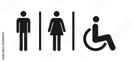 Male and female toilet icon vector, filled flat sign, solid pictogram isolated. WC symbol, logo illustration