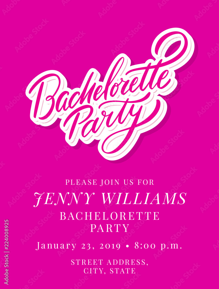 Bachelorette Party. Vector lettering.