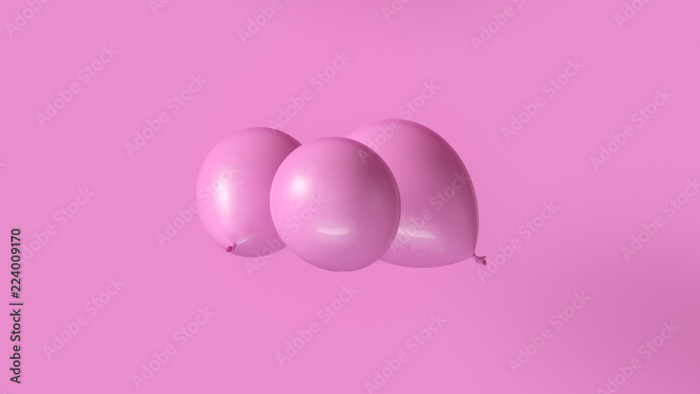 Fototapeta premium Pink Balloon 3d illustration 3d rendering