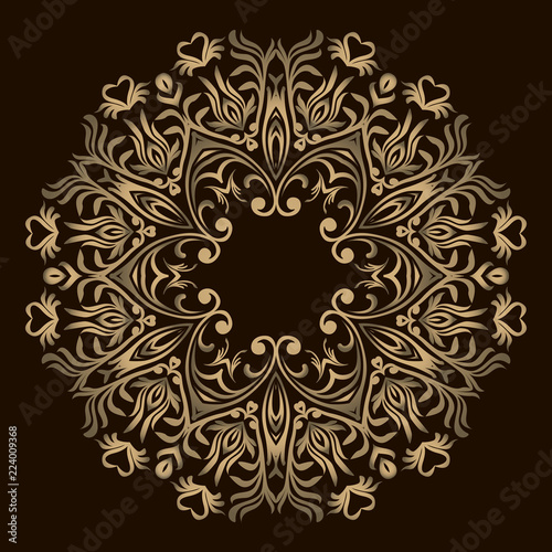 Abstract Flower design Mandala. Decorative round elements. Oriental pattern, vector illustration. Round design element. Can be used for wallpaper, background, surface texture