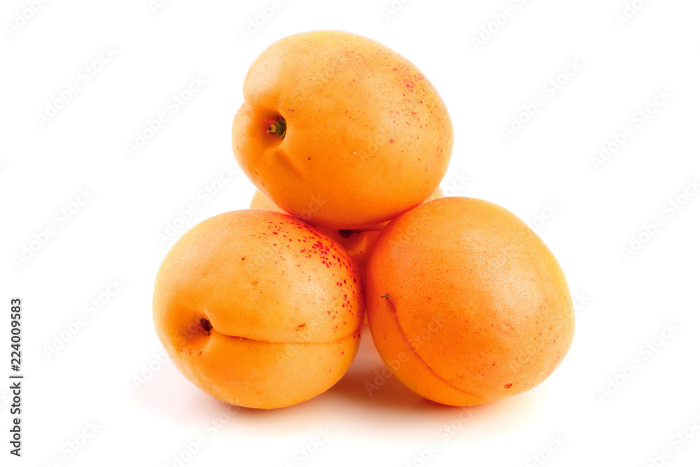 Apricot fruit isolated on white background macro Apricot fruit isolated on white background macro