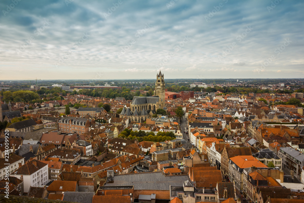Bruges panorama from the Belfort tower