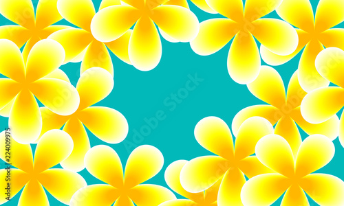 Yellow flowers on a blue background