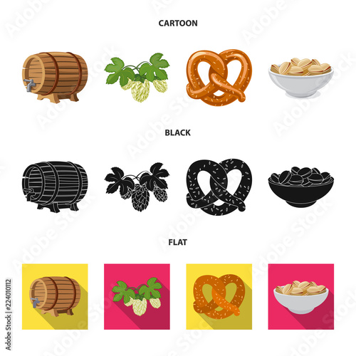 Isolated object of pub and bar symbol. Collection of pub and interior stock symbol for web.