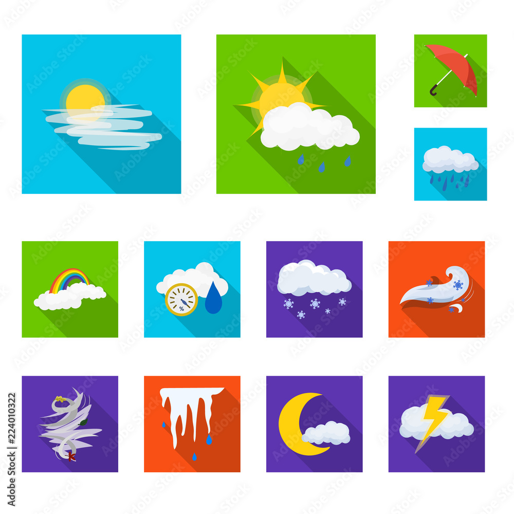 Vector design of weather and climate logo. Collection of weather and cloud stock symbol for web.