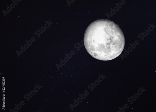 full moon and stars at night. Natural composition © sergeialyoshin