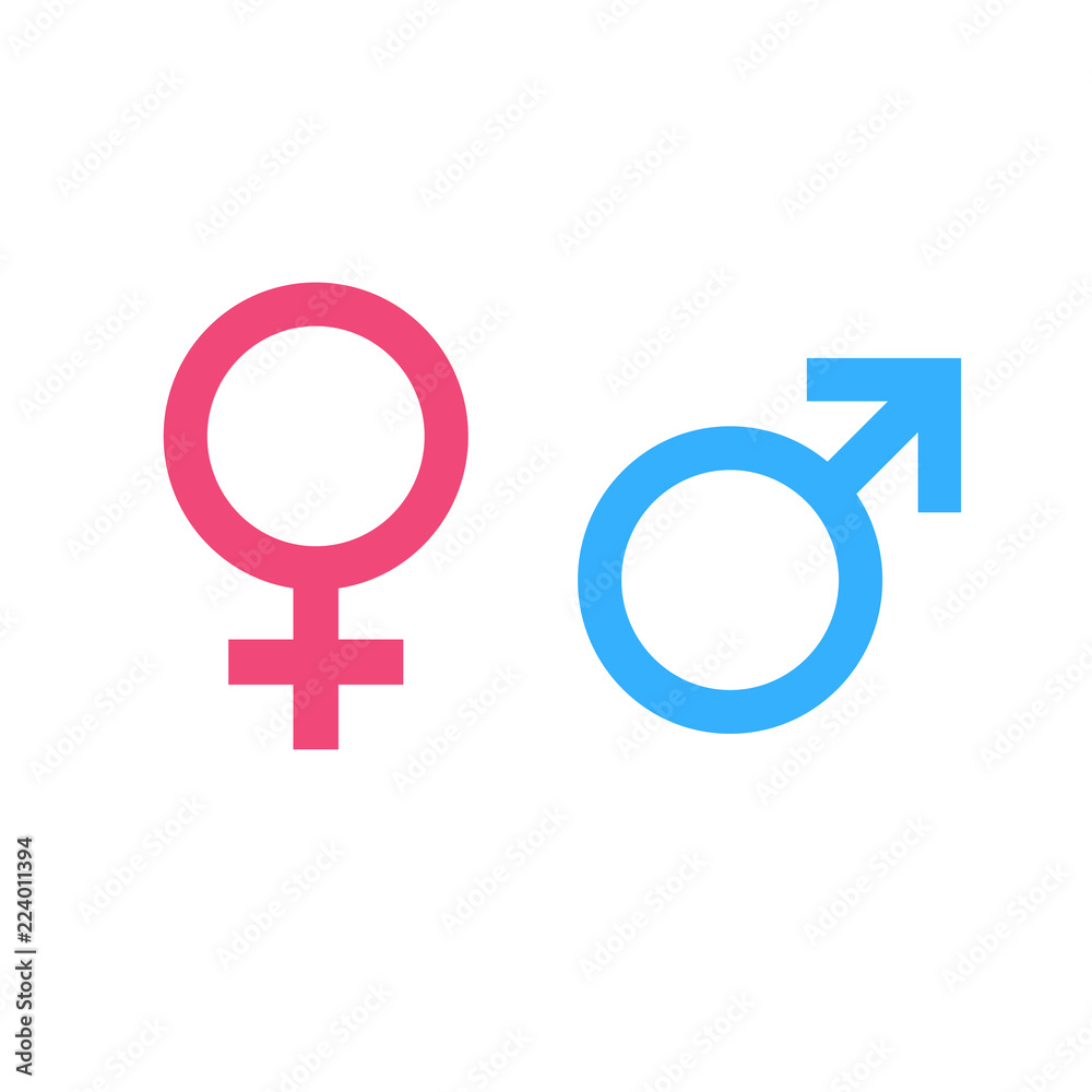 Illustration of male and female gender symbol Illustration of male and female gender symbol