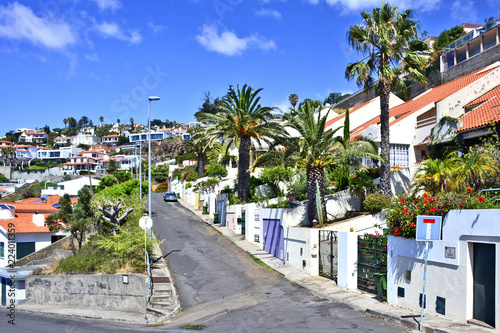 Villas built into the hillside in the upmarket area of Garajau, Madeira Island, Portugal.   © Jurek Adamski
