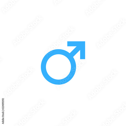 Illustration of male gender symbol in blue color