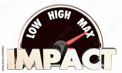 Fotografia Impact Low High Maximum Huge Effect Measurement Speedometer 3d Illustration