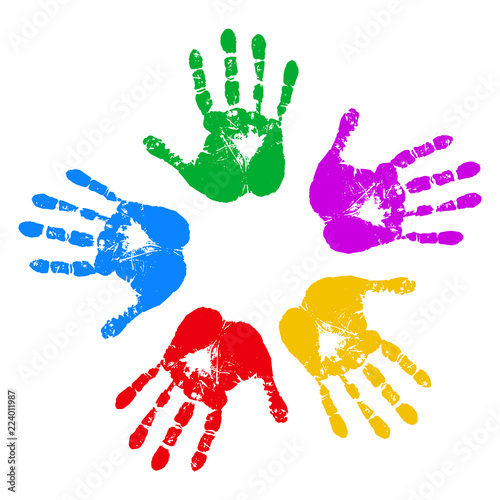 Group of colored hands – stock vector