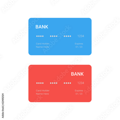 bank debit or credit card Illustration.