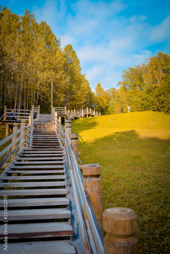 Obraz premium tourism in small Karelians near Arkhangelsk