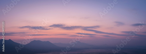 Landscape lot of fog Phu Thok Mountain at Chiang Khan ,Loei Province in Thailand. © songphon