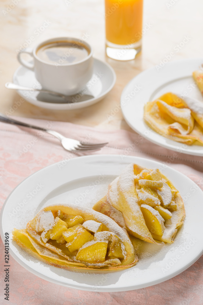 Pancakes and morning coffee Pancakes and morning coffee