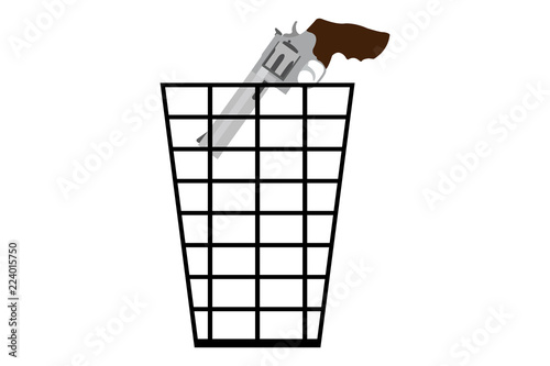 Tirar armas de fuego a la basura. 