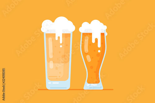 Stylized beer glass. Flat icon.