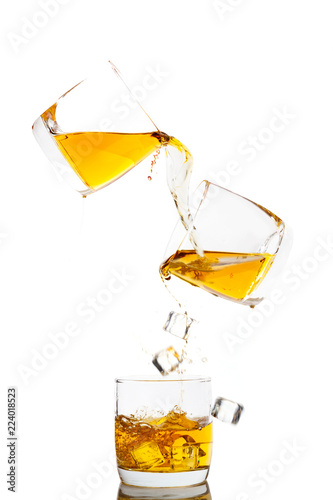 Three whiskey glasses