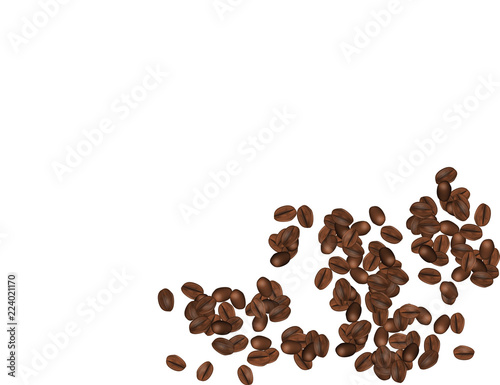 Coffee Beans Isolated in White Background. Vector Illustration. photo