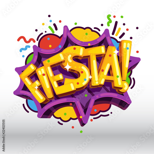 Fiesta inscription holiday party vector illustration