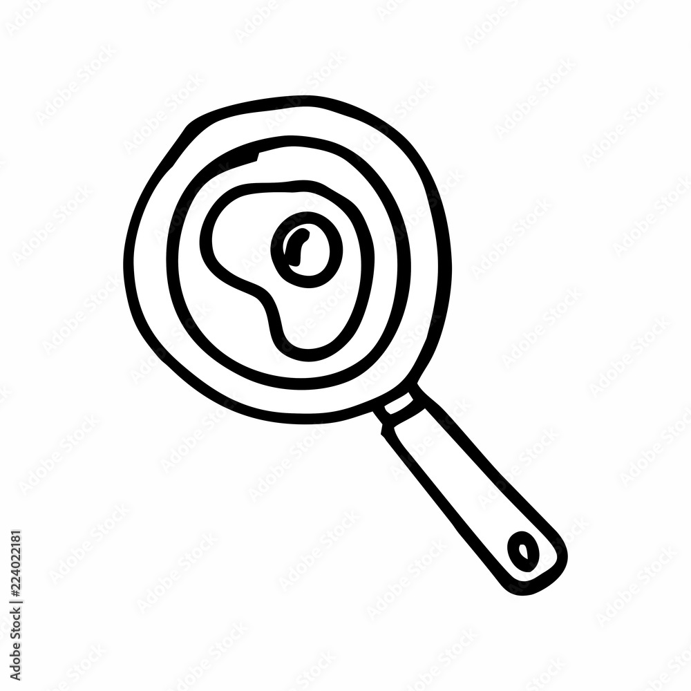 A fry pan with an egg A fry pan with an egg