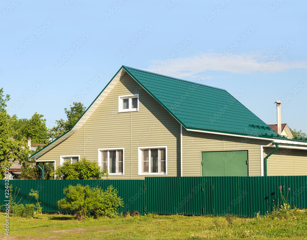 Beautiful new white house in summer Beautiful new white house in summer