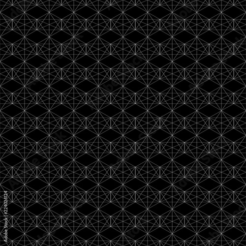Seamless linear pattern with crossing lines, polygons. Abstract geometric pattern with rhombuses