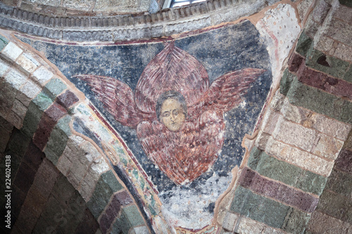 Monastery of Panagia Ekatontapiliani with fresco of Hexapterygon on Paros Island, Cyclades, Greece photo