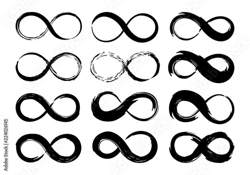 Infinity symbols ink brush stroke