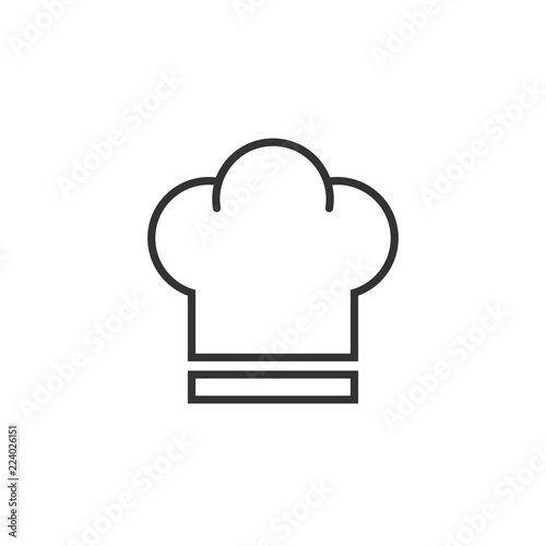 Chef hat icon in flat style. Cooker cap vector illustration on white isolated background. Chef restaurant business concept.