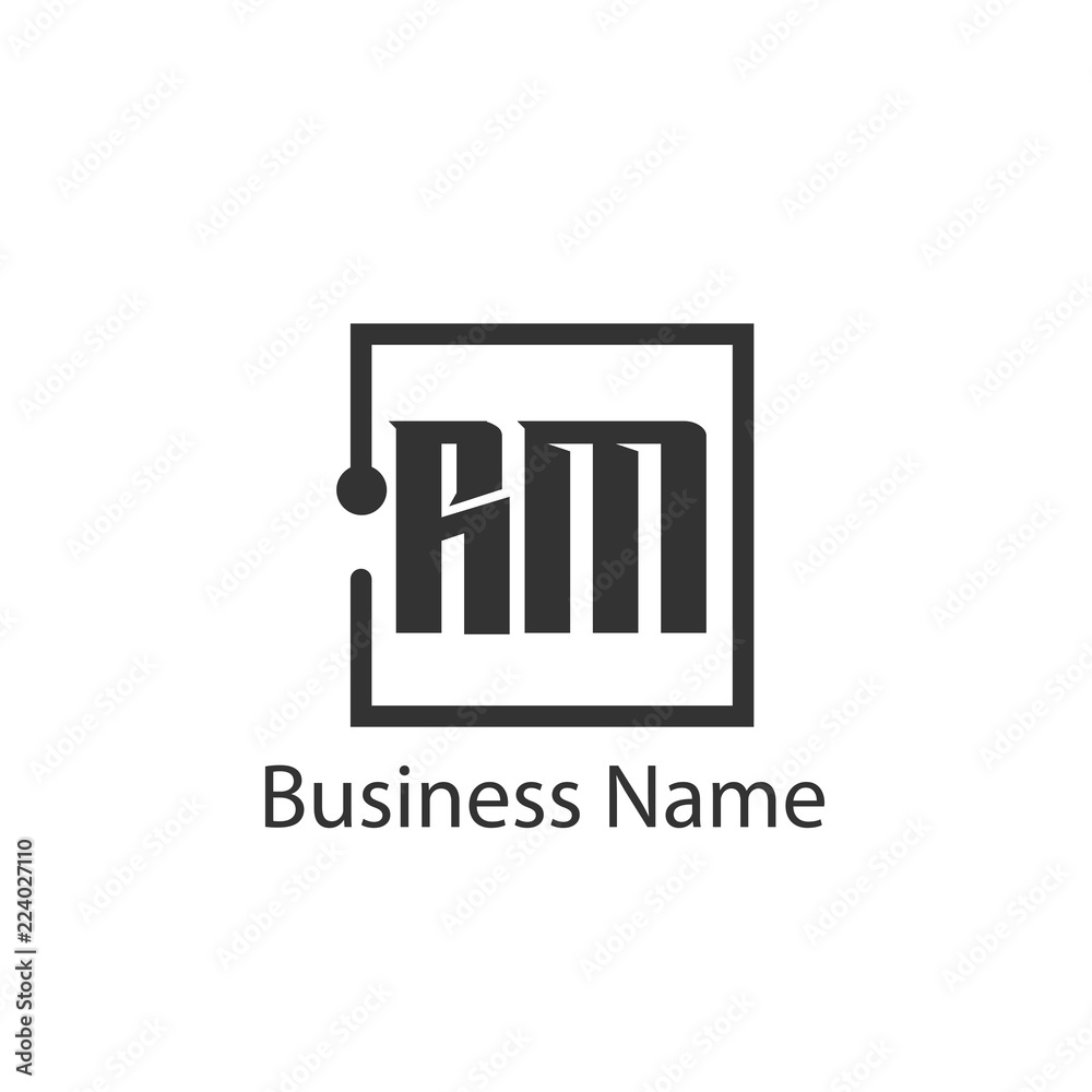 Initial Letter RM Logo Template Design