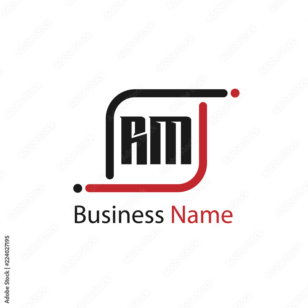 Initial Letter RM Logo Template Design Stock Vector | Adobe Stock