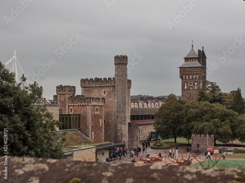 Cardiff, United Kingdom - September 16, 2018: View of the castle of Cardiff