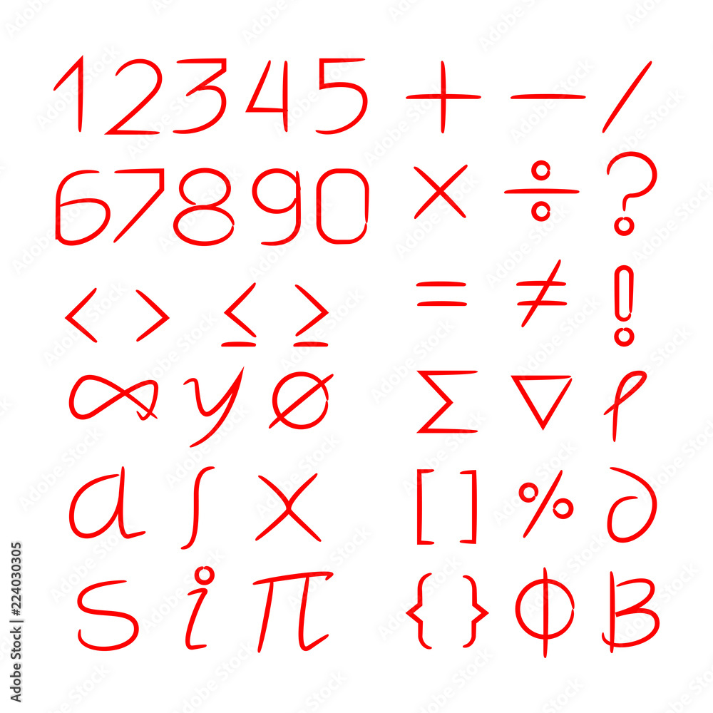 number and math symbols number and math symbols