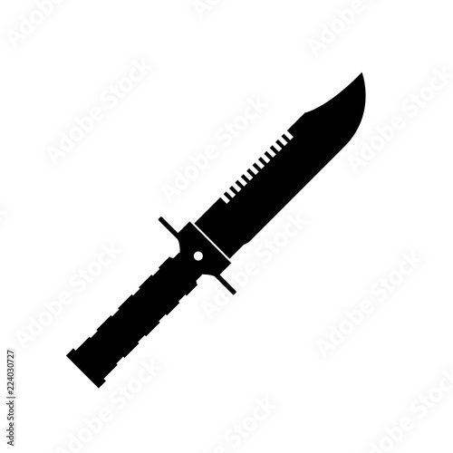 Knife icon, silhouette, logo on white background